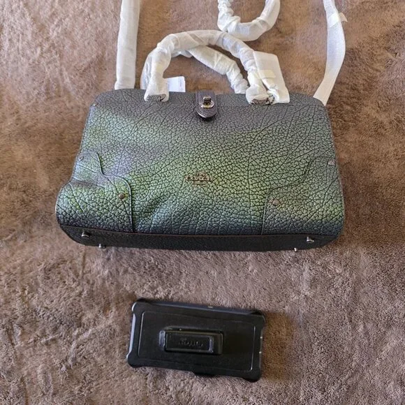 Coach Mercer 24 Iridescent Hologram Leather Satchel Crossbody NWT Auth - Picture 12 of 16